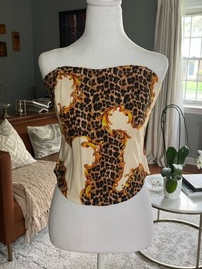 MIAOU X URBAN OUTFITTERS Cheetah Print Corset Sz. M Sexy Versace Vibes Opulent